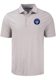 Cutter and Buck Montreal Impact Mens Grey Forge Eco Fine Line Short Sleeve Polo