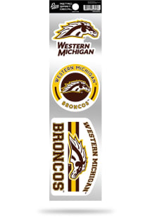 Western Michigan Broncos 3pk Retro Auto Decal - Brown