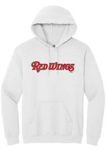 Summit Sportswear Rochester Red Wings Mens White Alt Logo Wordmark Long Sleeve Hoodie