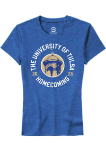 Summit Sportswear Tulsa Golden Hurricane Womens Blue HOMECOMING 2025 Short Sleeve T-Shirt