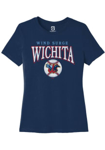 Summit Sportswear Wichita Wind Surge Womens Navy Blue Homerun Short Sleeve T-Shirt