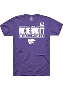 Sydney McDermott K-State Wildcats Purple NIL Stacked Box Short Sleeve Player T Shirt