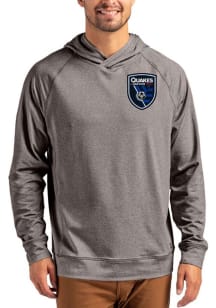 Cutter and Buck San Jose Earthquakes Mens Black Adapt Knit Hood Long Sleeve Hoodie