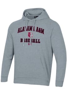 Under Armour Alabama A&M Bulldogs Mens Grey Baseball Rival Long Sleeve Hoodie
