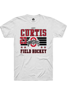 Lucy Curtis Ohio State Buckeyes White NIL Striped Short Sleeve Player T Shirt