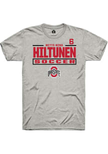 Nette-Nina Hiltunen Ohio State Buckeyes Ash NIL Stacked Box Short Sleeve Player T Shirt