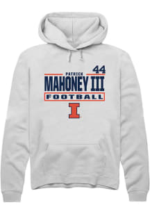 Patrick Mahoney III Illinois Fighting Illini Mens White Football NIL Stacked Box Player Hood