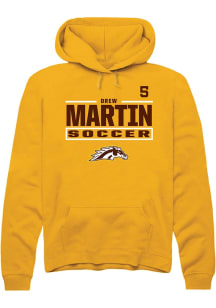 Drew Martin Western Michigan Broncos Mens Gold NIL Stacked Box Player Hood