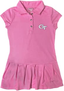 GA Tech Yellow Jackets Toddler Girls Pink Caroline Short Sleeve Dress