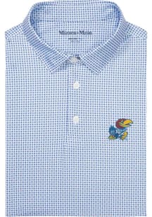 Mizzen+Main Kansas Jayhawks Mens White Versa Floral Short Sleeve Fashion Polo