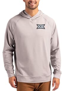 Cutter and Buck Big 12 Mens Grey Adapt Knit Hood Long Sleeve Hoodie