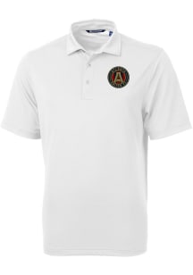 Cutter and Buck Atlanta United FC Mens White Virtue Eco Pique Short Sleeve Polo