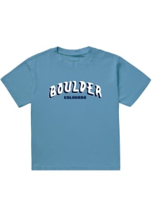 Uscape Boulder Blue Wordmark Short Sleeve Fashion T Shirt
