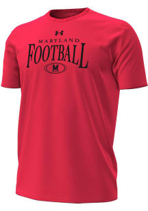 Under Armour Maryland Terrapins Red Football Performance Cotton Short Sleeve T Shirt