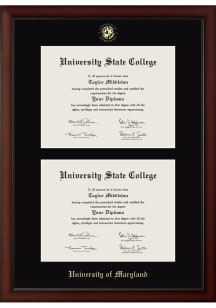 Maryland Terrapins Double Document Paxton Diploma Frame - Black