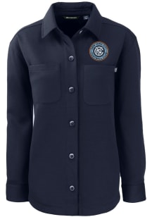 Cutter and Buck New York City FC Womens Navy Blue Roam Shirt Light Weight Jacket