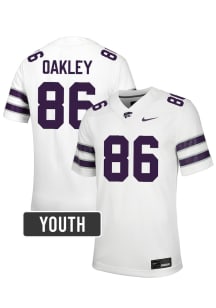 Garrett Oakley K-State Wildcats Youth White Nike NIL Name And Number Football Jersey