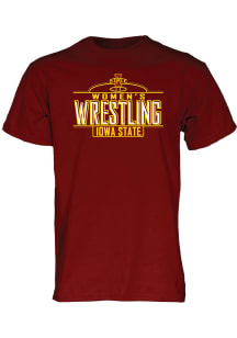 Blue 84 Iowa State Cyclones Cardinal Women's Wrestling Short Sleeve T Shirt
