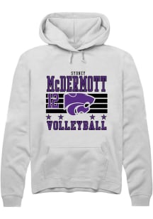 Sydney McDermott K-State Wildcats Mens White NIL Striped Player Hood