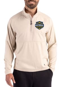 Cutter and Buck Michigan Wolverines Mens Oatmeal 2026 MBB Champions Adapt Eco Hybrid Long Sleeve Q..