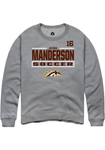 Jaida Manderson Western Michigan Broncos Mens Grey NIL Stacked Box Player Crew