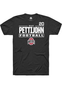 Riley Pettijohn  Ohio State Buckeyes Black Rally NIL Stacked Box Short Sleeve T Shirt