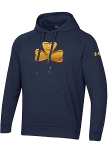 Under Armour Notre Dame Fighting Irish Mens Navy Blue Football Freeman Emerald Shillelagh Shamrock..