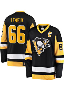 Mario Lemieux Pittsburgh Penguins Mens Black Vintage Breakaway Hockey Jersey