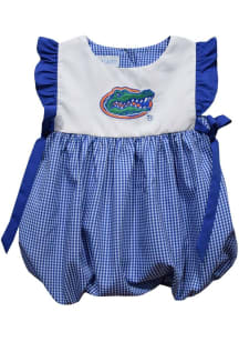Vive La Fete Florida Gators Baby Girls Blue Creature For The Orange Lagoon Short Sleeve Dress