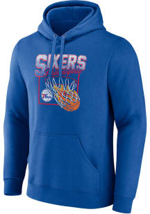 Philadelphia 76ers Mens Blue Cotton Alley Oop Pullover Long Sleeve Hoodie
