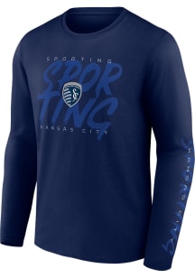 Sporting Kansas City Navy Blue Tonal Play Long Sleeve T Shirt