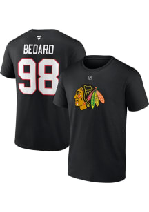 Connor Bedard Chicago Blackhawks Black Alt Short Sleeve Player T Shirt
