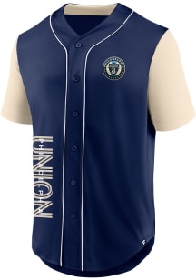 Philadelphia Union Mens Navy Blue Balance Baseball Jersey