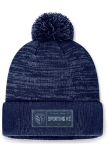 Sporting Kansas City Navy Blue Low Key Cuff Pom Mens Knit Hat