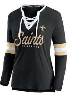 New Orleans Saints Womens Black Block Party LS Tee