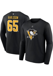 Erik Karlsson Pittsburgh Penguins Black Primary Long Sleeve Player T Shirt