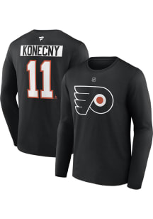 Travis Konecny Philadelphia Flyers Black Alt Long Sleeve Player T Shirt