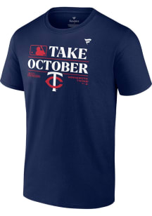 Minnesota Twins Navy Blue 2023 Postseason Participant Locker Room Short Sleeve T Shirt