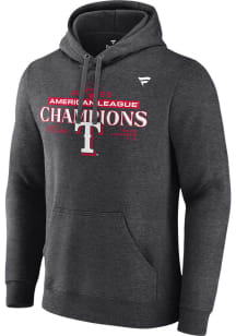 Texas Rangers Mens Charcoal 2023 League Champions Locker Room Long Sleeve Hoodie