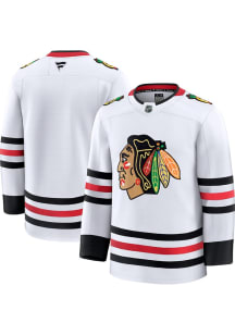 Chicago Blackhawks Mens White Blank Premium Hockey Jersey