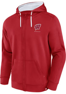 Wisconsin Badgers Mens Red Fabric Block Long Sleeve Zip
