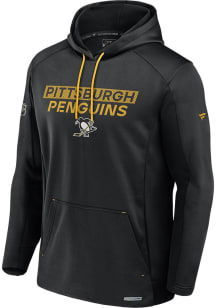 Pittsburgh Penguins Mens Black Prime Alt Logo Long Sleeve Lightweight Hoodie