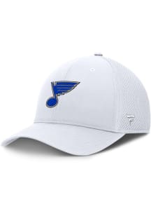 St Louis Blues Mens White Structured Stretch Spacer Mesh Flex Hat