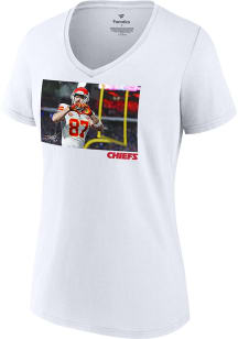 Travis Kelce Kansas City Chiefs Womens White Heart Player T-Shirt