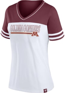 Minnesota Golden Gophers Womens Maroon Iconic Colorblock Short Sleeve T-Shirt