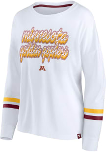 Minnesota Golden Gophers Womens Maroon Stripe Sleeve LS Tee