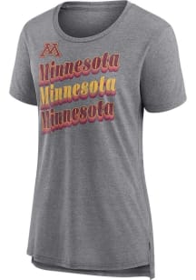 Minnesota Golden Gophers Womens Grey Drop It Back Short Sleeve T-Shirt
