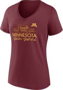 Minnesota Golden Gophers Womens Maroon Iconic Design Short Sleeve T-Shirt