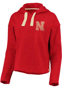 Nebraska Cornhuskers Womens Red Crop Hooded Sweatshirt