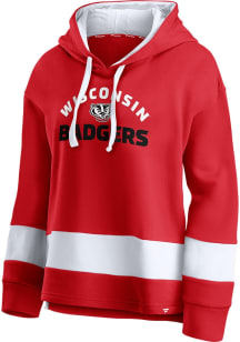 Wisconsin Badgers Womens White Block Party Hooded Sweatshirt